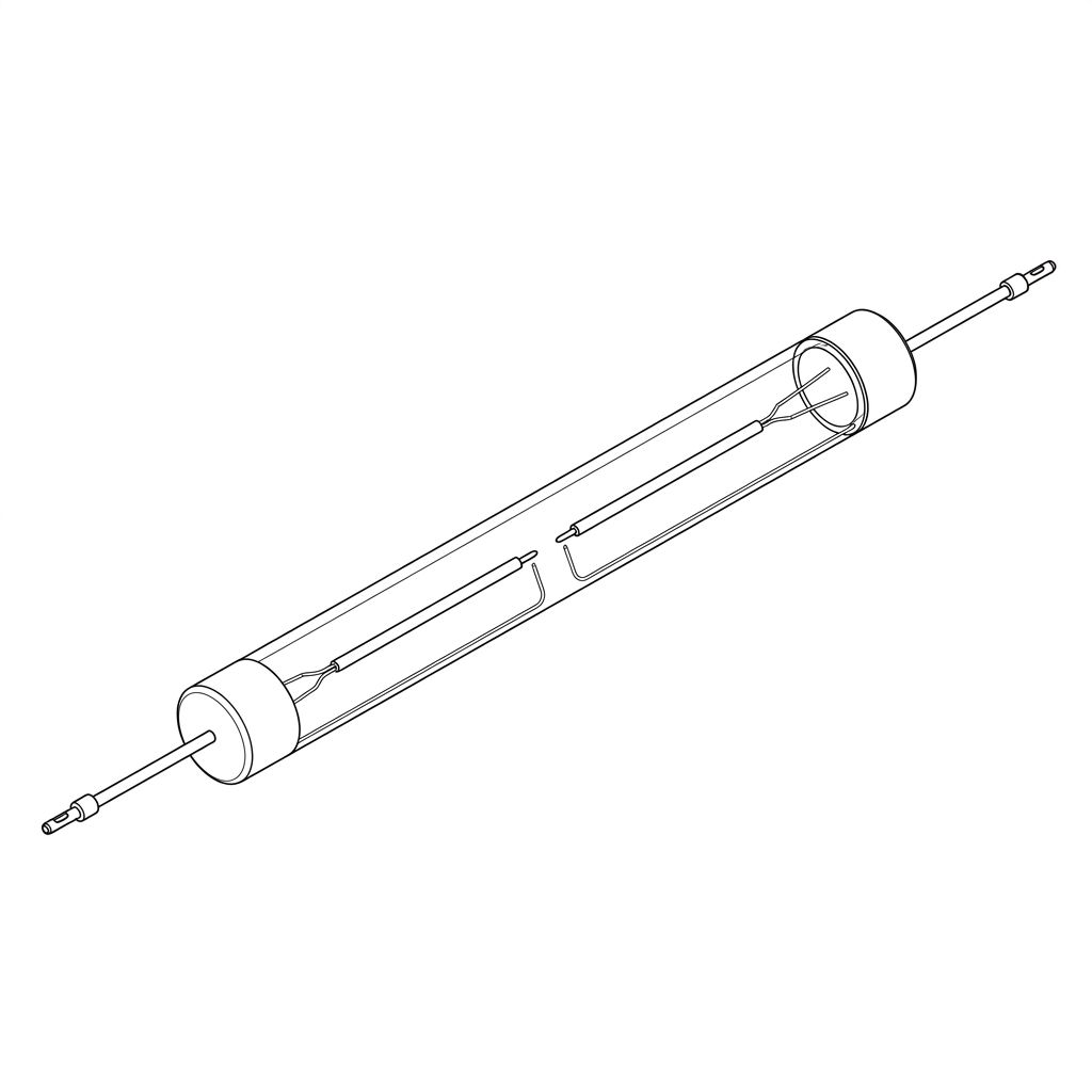 Heraeus Noblelight 400W UV szárító lámpa — illusztratív vonalrajz
